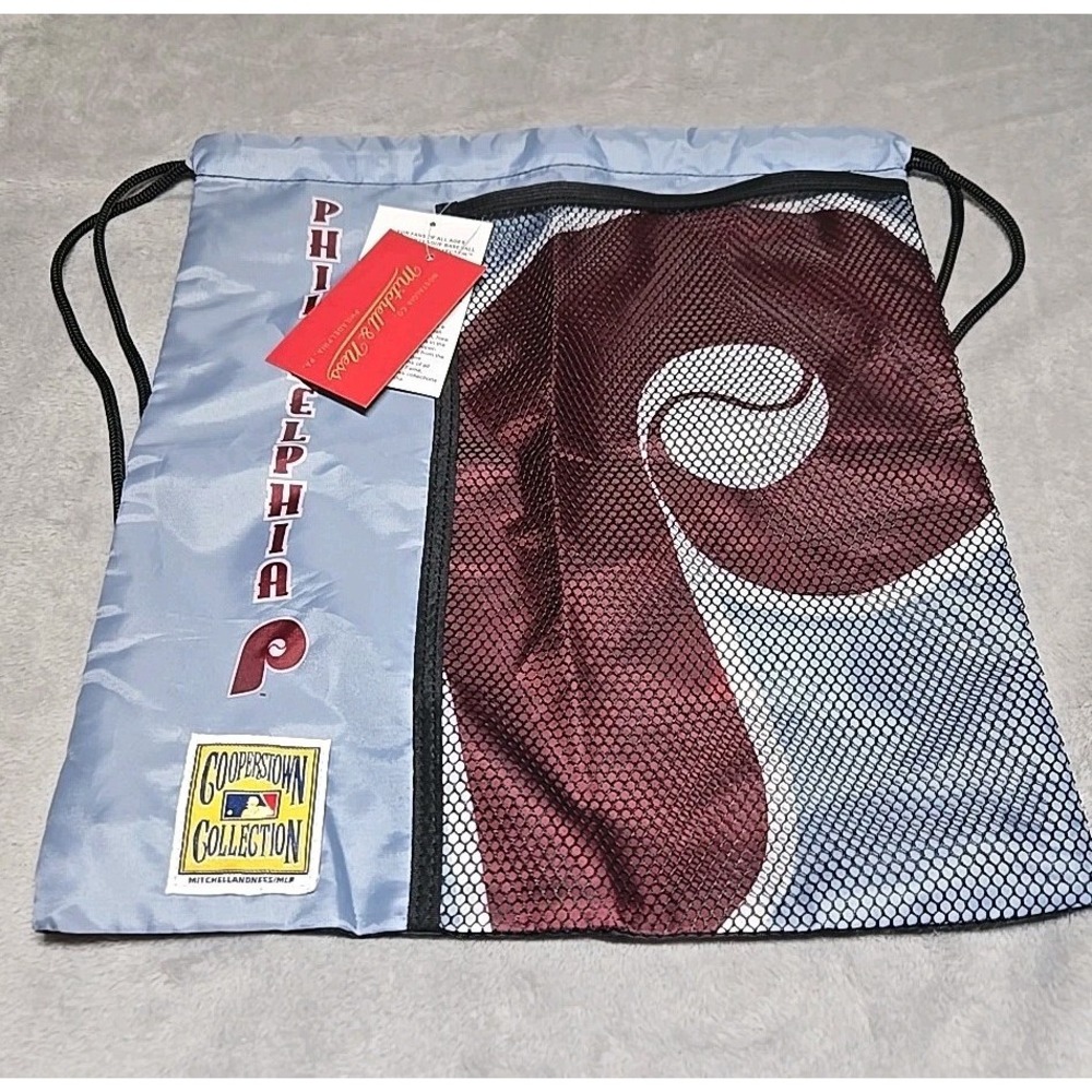 Philadelphia Phillies Mitchell & Ness Logo Cinch Drawstring Bag Sack Backpack